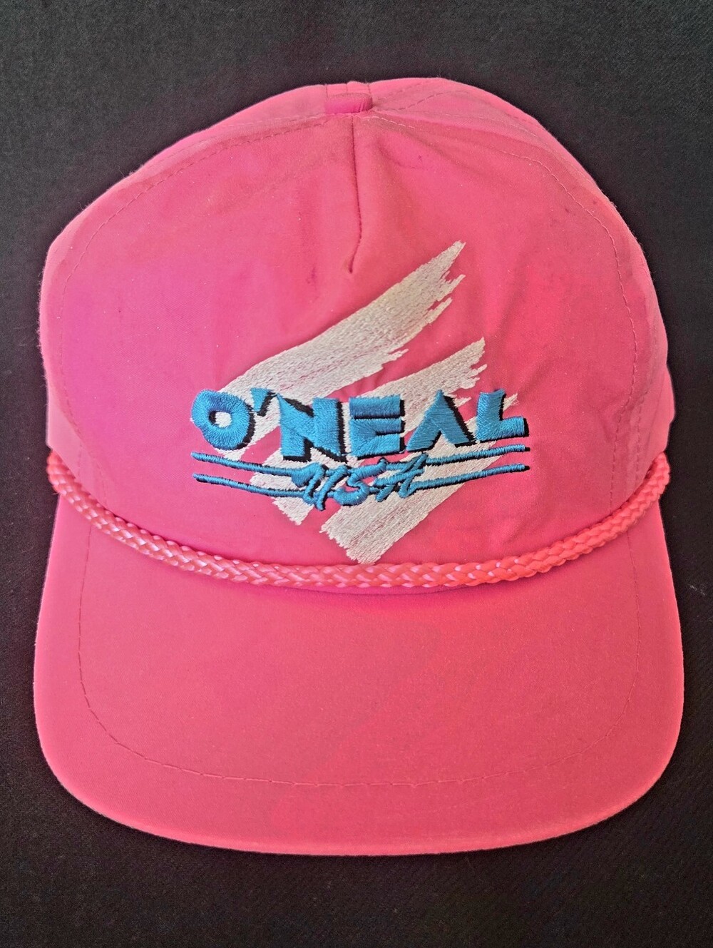 O’Neal USA Motorcross Apparel Hat/Cap VTG 80’s Neon Pink Adjustable Strapback